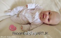 Handmade Reborn Baby Girl DOLL Brown Eyes Happy Reborn Bunny by By BabyDollArtUK