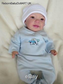 Happy AWAKE Reborn Baby BOY Doll. #RebornBabyDollArtUK