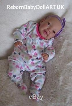 Happy AWAKE Reborn Baby GIRL Doll. #RebornBabyDollART UK