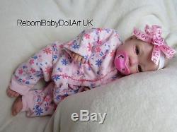 Happy Eyes Open Reborn Baby Girl Doll by RebornBabyDollArtUK