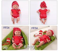 IVITA 14'' Full Silicone Newborn Baby Girl Lifelike Reborn Silicone Doll