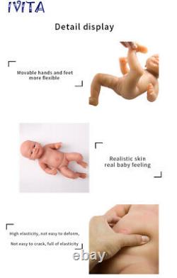 IVITA 14'' Full Silicone Newborn Baby Girl Lifelike Reborn Silicone Doll