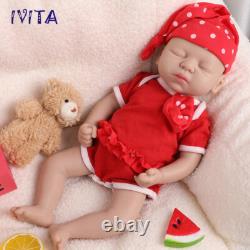 IVITA 15''Adorable Silicone Doll Sleeping Baby Girl Newborn Lifelike Reborn Baby