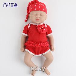 IVITA 15''Adorable Silicone Doll Sleeping Baby Girl Newborn Lifelike Reborn Baby