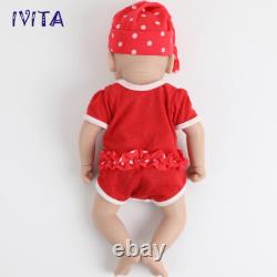 IVITA 15''Adorable Silicone Doll Sleeping Baby Girl Newborn Lifelike Reborn Baby
