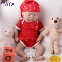 IVITA 15''Adorable Silicone Doll Sleeping Baby Girl Newborn Lifelike Reborn Baby
