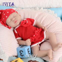 IVITA 15''Adorable Silicone Doll Sleeping Baby Girl Newborn Lifelike Reborn Baby