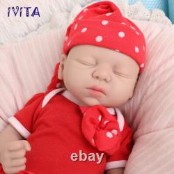 IVITA 15''Adorable Silicone Doll Sleeping Baby Girl Newborn Lifelike Reborn Baby
