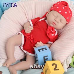 IVITA 15''Adorable Silicone Doll Sleeping Baby Girl Newborn Lifelike Reborn Baby
