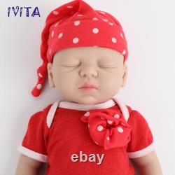 IVITA 15''Adorable Silicone Doll Sleeping Baby Girl Newborn Lifelike Reborn Baby