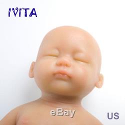 IVITA 15'' Eyes Closed Full Silicone Reborn Baby Girl 1.8KG Lifelike Doll