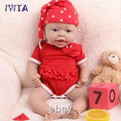 IVITA 15'' Full Body Silicone Reborn Baby Doll Realistic Girl Doll
