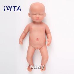 IVITA 15'' Handmade Sleeping Baby Girl Lifelike Silicone Reborn Doll Gifts1800g