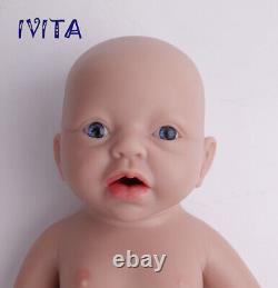 IVITA 15'' Soft Silicone Reborn Baby Girl Adorable Solid Newborn Silicone Doll