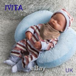 IVITA 15inch Eyes Closed Silicone Reborn Doll Realistic Newborn Sleeping Baby
