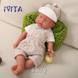 IVITA 16'' Full Body Silicone Reborn Baby Boy Dolls Lifelike Silicone Doll