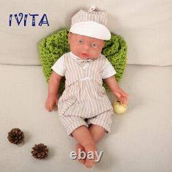 IVITA 16'' Full Body Silicone Reborn Baby Boy Dolls Lifelike Silicone Doll