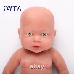 IVITA 16'' Full Body Silicone Reborn Baby Boy Dolls Lifelike Silicone Doll