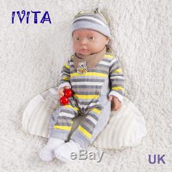 IVITA 16'' Full Silicone Reborn Baby GIRL Dolls Newborn 2KG Lifelike Baby Doll