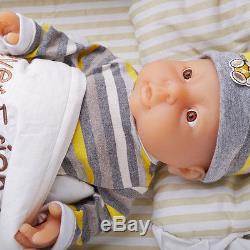 IVITA 16-inch Full Body Silicone Reborn Baby BOY Realistic Doll Cute Toy