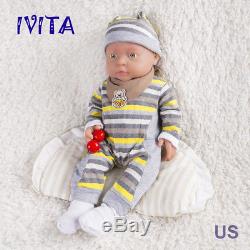 IVITA 16-inch Full Silicone Reborn Baby BOY Dolls Realistic Silicone Doll 2KG
