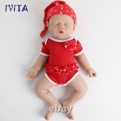 IVITA 17'' Boy and Girl Newborn Full Silicone Sleeping Baby Doll Reborn Baby