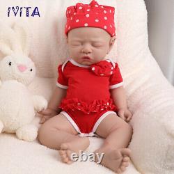 IVITA 17'' Boy and Girl Newborn Full Silicone Sleeping Baby Doll Reborn Baby