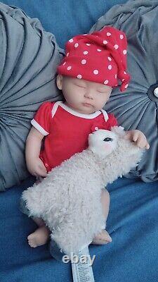 IVITA 17'' Full Flobby Slicone Reborn Baby Sleeping Girl Silicone Doll Take