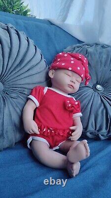 IVITA 17'' Full Flobby Slicone Reborn Baby Sleeping Girl Silicone Doll Take