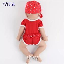 IVITA 17'' Full Flobby Slicone Reborn Baby Sleeping Girl Silicone Doll Take