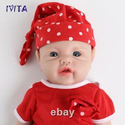 IVITA 17Cute Baby Girl Full Body Silicone Doll Lifelike Reborn Baby Xmas Gifts