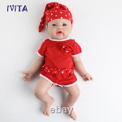 IVITA 17Cute Baby Girl Full Body Silicone Doll Lifelike Reborn Baby Xmas Gifts