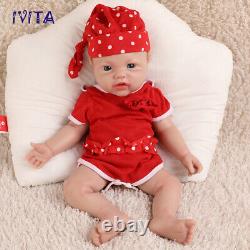 IVITA 17Cute Baby Girl Full Body Silicone Doll Lifelike Reborn Baby Xmas Gifts