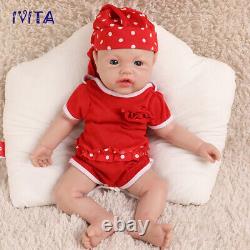 IVITA 17Cute Baby Girl Full Body Silicone Doll Lifelike Reborn Baby Xmas Gifts