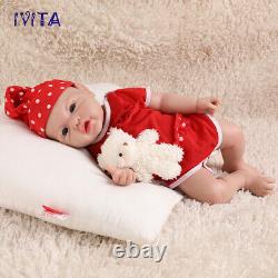 IVITA 17Cute Baby Girl Full Body Silicone Doll Lifelike Reborn Baby Xmas Gifts