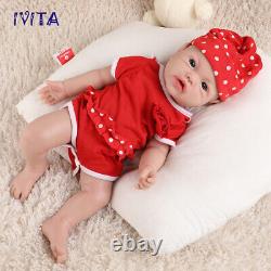 IVITA 17Cute Baby Girl Full Body Silicone Doll Lifelike Reborn Baby Xmas Gifts