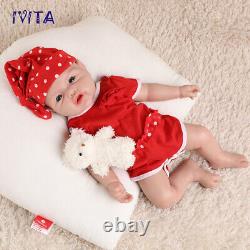 IVITA 17Cute Baby Girl Full Body Silicone Doll Lifelike Reborn Baby Xmas Gifts