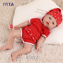 IVITA 17Cute Baby Girl Full Body Silicone Doll Lifelike Reborn Baby Xmas Gifts