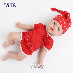 IVITA 17Cute Baby Girl Full Body Silicone Doll Lifelike Reborn Baby Xmas Gifts