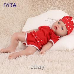 IVITA 17Cute Baby Girl Full Body Silicone Doll Lifelike Reborn Baby Xmas Gifts