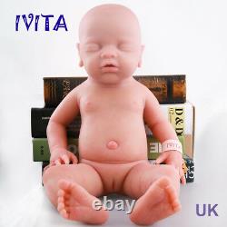 IVITA 18'' Full Body Silicone Reborn Baby Girl Doll Soft Newborn Sleeping Doll