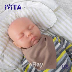 IVITA 18'' Full Body Silicone Reborn Baby Girl Dolls Eyes Closed Sleeping Baby