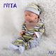 Ivita 18'' Full Silicone Reborn Girl Doll Eyes Closed Take A Pacifier Cute Baby