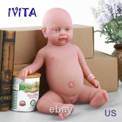 IVITA 18'' Reborn Baby Girl Doll Full Silicone Reborn Baby take a pacifier