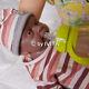 Ivita 18'' Silicone Reborn Baby Girl Dolls Realistic Newborn Can Take A Pacifier