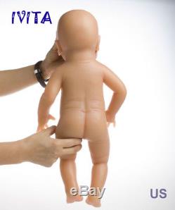 IVITA 18 inch Eyes-closed Baby Doll Girl Full Body Soft Silicone Lifelike Reborn