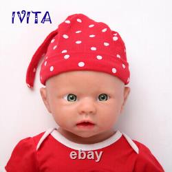 IVITA 19'' Full Silicone Reborn Baby Girl Handmade Alive Silicone Doll