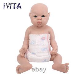 IVITA 19'' Handmade Full Silicone Girl Doll Newborn Reborn Baby Kids Gift