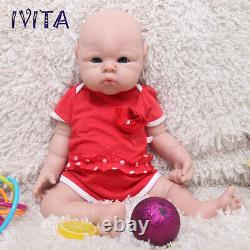 IVITA 19'' Handmade Full Silicone Girl Doll Newborn Reborn Baby Kids Gift