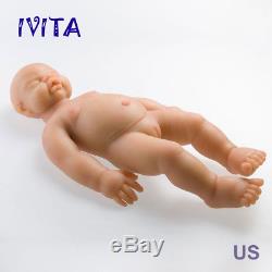 IVITA 19'' Silicone Reborn Baby Doll Girl Alive Baby Newborn Toys Infant 8.4lb